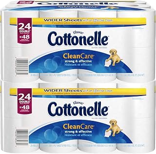 Cottonelle Clean Care Toilet Paper, Double Roll, 24 Count (Pack of 2)