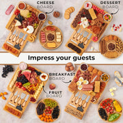 Woodenhouse Charcuterie Board Set, Bamboo with Utensils, Light Brown