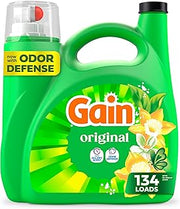 Gain Liquid Laundry Detergent with Odor Defense, Original Scent, For HE Washing Machines, 177 fl oz, 134 Loads (Packaging May Vary)