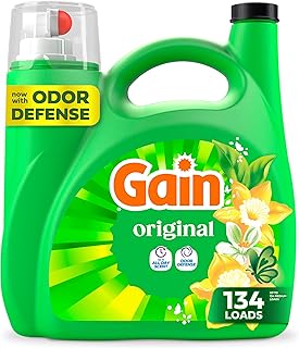 Gain Liquid Laundry Detergent with Odor Defense, Original Scent, For HE Washing Machines, 177 fl oz, 134 Loads (Packaging May Vary)