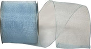 Reliant Ribbon 25733W-052-40J Elegant Woven Sheer Wired Edge Ribbon, 2-1/2 Inch X 25 Yards, Light Blue