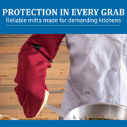 Cool Touch Flame Puppet Oven Mitt by San Jamar – 24", Fiber, Red, Model KT0124K