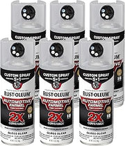 Rust-Oleum 2X Automotive Enamel 5-in-1 Spray Paint, Gloss Clear | Fast Dry, Adjustable Custom Spray Dial, Multi Surface (Metal, Wood, Plastic and More), Any Angle, Ultimate Coverage, 6 Pack