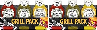 HEINZ Tomato Ketchup, Sweet Relish & Yellow Mustard Grill Pack, 3 ct (Pack of 2)