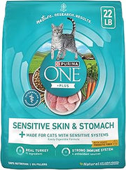Purina ONE Sensitive Skin and Stomach Dry Cat Food 22 lb Bag