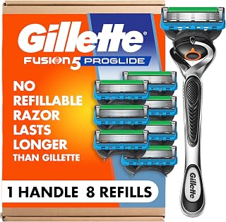 Gillette Fusion5 ProGlide Shaving Razor for Men, 1 Handle, 8 Blade Refills