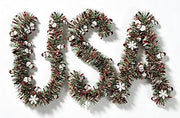10 M/32.8FT Christmas Tinsel Garland Red Green Snowflake Metallic Streamer for Xmas Decor（B）