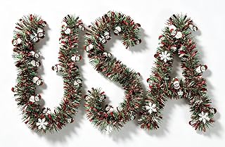 10 M/32.8FT Christmas Tinsel Garland Red Green Snowflake Metallic Streamer for Xmas Decor（B）