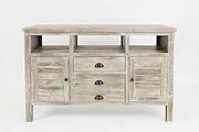 Jofran Artisan's Craft 50'' Farmhouse Media TV Stand Console, Lx19''Wx30''H, Washed Grey