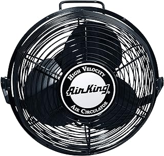 Air King 9312 Powder-Coated Steel Multi-Mount Wall Fan, Black