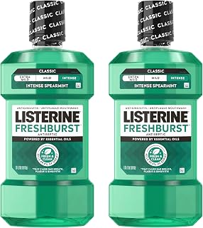 Listerine Freshburst Antiseptic Mouthwash, Spearmint, 33.8 fl. oz/1L x 2