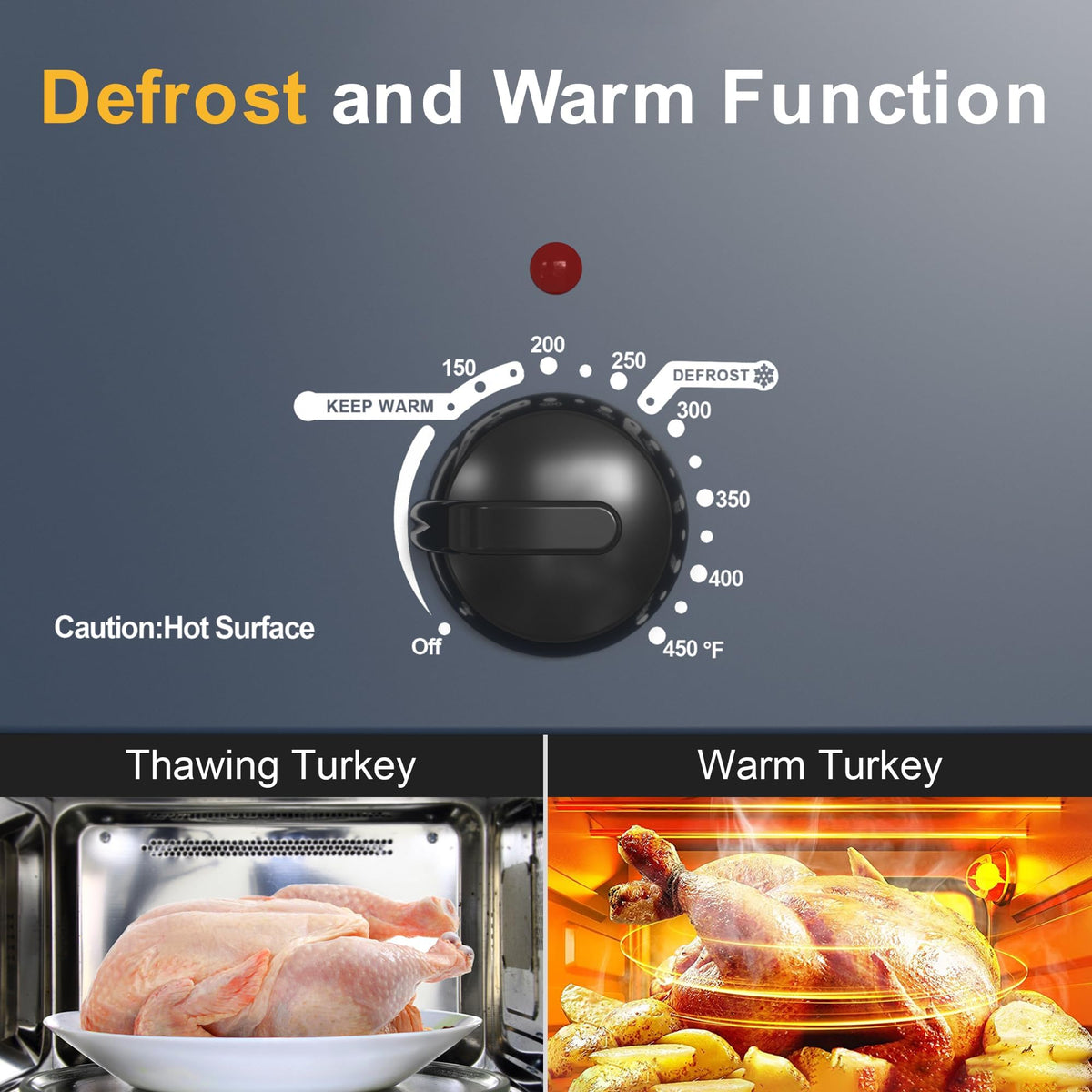 Sunvivi Electric Roaster Oven, 22 Quart Capacity, Dark Blue