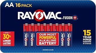 Rayovac Fusion AA Batteries (16 Pack), Double A Alkaline Batteries
