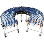 24" W Portable Flexible & Expandable Conveyor by Global Industrial – 32"L x 24"W x 10"H, Alloy Steel, Blue, Model 168111