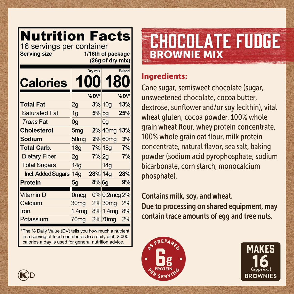 Chocolate Fudge Brownie Mix by Kodiak Cakes – 14.8 Ounce (Pack of 6), Pack of 6, Model 10705599012959