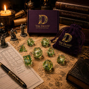 Green Grass DND Dice Set by The Dicity – Resin, Green, Model the dicity