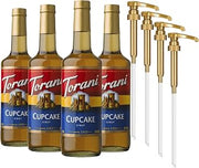 Torani Coffee Syrup, Cupcake Flavoring for Drinks, Glass Bottle 4-Pack, Pumps Included, 25.4 Fl Oz Ea