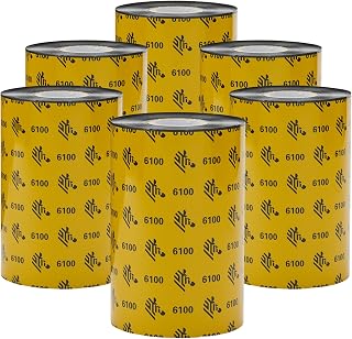 Zebra Technologies Zebra 6100 Wax/Resin Ribbon | 4.33" x 1476' | 1" Core, 6/Pack