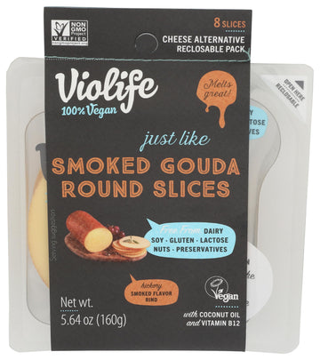 Plant Based Smoked Gouda Slices by Violife – 5.64 Ounce (Pack of 1), White, Model 0810934031151