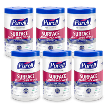 Purell Foodservice Surface Sanitizing Wipes Canister, 6pk x 110ct - 9341-06