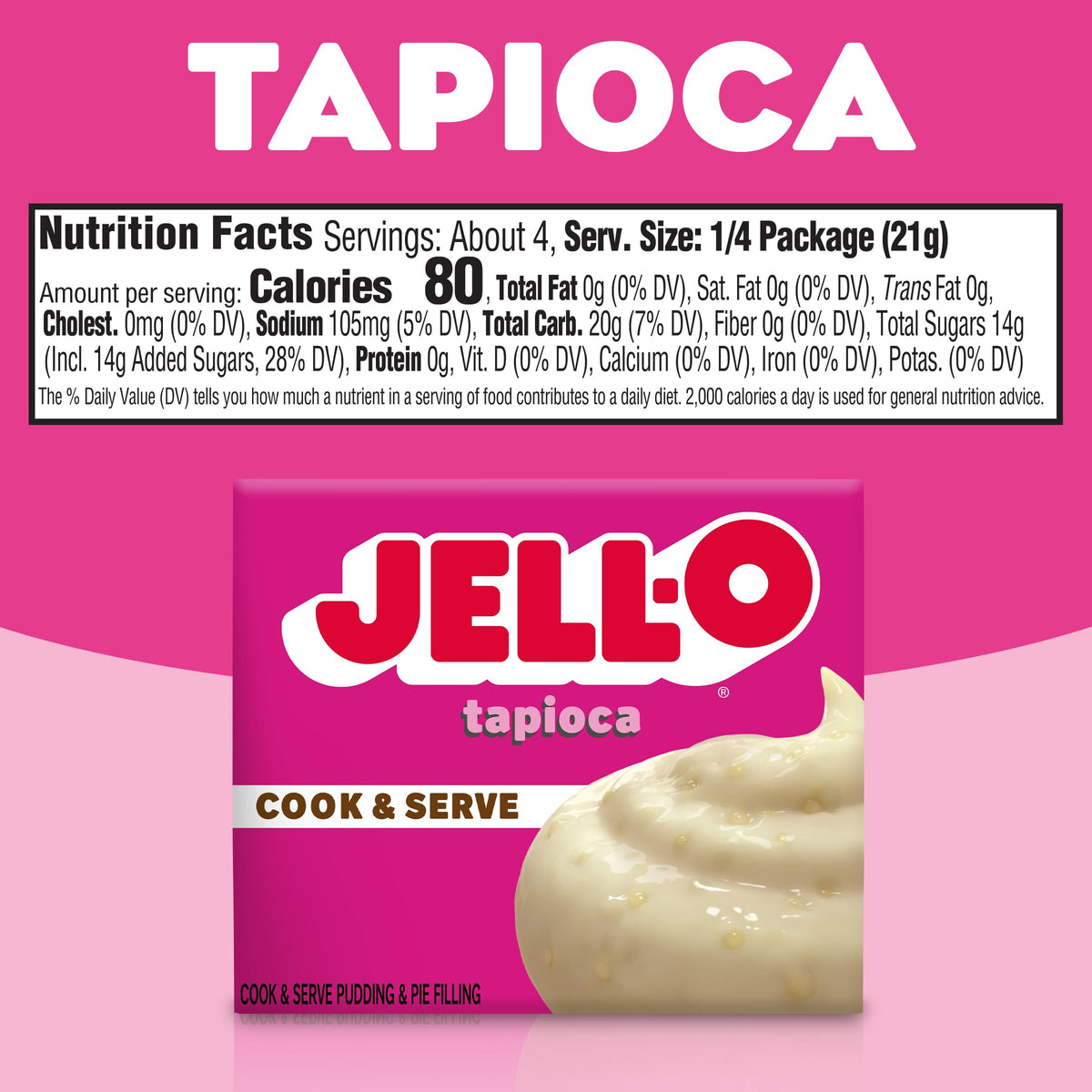 Jell-O Tapioca / 3 Ounce (Pack of 24) / 24 Pudding Mixes
