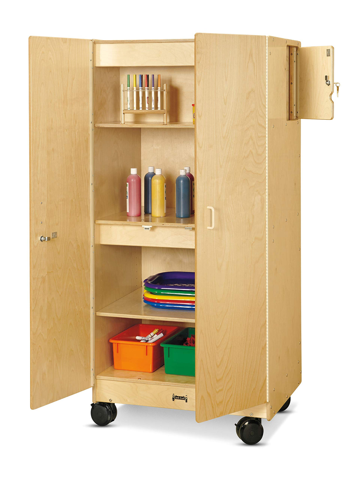 Hideaway Storage Mobile Cabinet by Jonti-Craft – Large, Acrylic, Beige, Model 5946JC