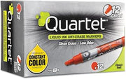 Quartet 50014M EnduraGlide Dry Erase Marker, Chisel Tip, Red, Dozen