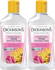 Dickinson's Enhanced Witch Hazel Hydrating Toner with Rosewater, Alcohol Free, 98% Natural Formula, 16 Fl Oz (Pack of 2)