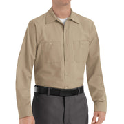Long Sleeve Industrial Solid Work Shirt Khaki Small - 5 Pack by Red Kap – Cotton, Khaki, Pack of 5, Model SP14