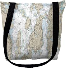 Betsy Drake TY13221NPM 16 x 16 in. Narragansett Bay Rhode Island Nautical Map Tote Bag - Medium