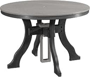 American Furniture Classics Model 44R-D-LGB Dining Height Round Table in Light Grey with a Black Base, Made in The USA
