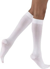 JOBST soSoft, Knee High Compression Socks, Brocade, 8-15 mmHg, White, MD