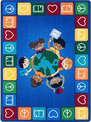 Joy Carpets Peaceful Readers 7'8" x 10'9" Area Rug in Color Multi