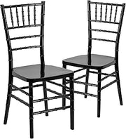 Flash Furniture Hercules Stacking Resin Chiavari Chair, Black, 2-Pack | Weddings And Parties, Durable Resin, Easy To Clean