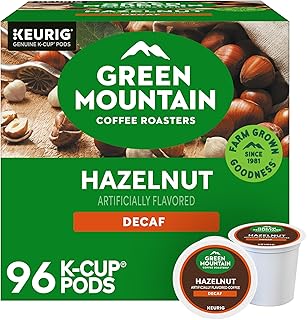 Green Mountain Coffee Roasters Hazelnut Decaf, Single-Serve Keurig K-Cup Pods, Flavored Light Roast Coffee Pods, 96 Count