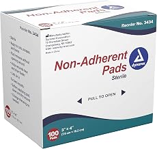 Dynarex Non-Adherent Pads-Sterile, Individually Packaged, Non-Stick Wound and Burn Care, Soft & Highly Absorbent, 3” x 4”, 1 Box of 100 Non-Adherent Pads-Sterile