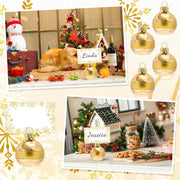 Whaline Ball Ornament Place Card Holders, Gold Snowflake, 12 Pack
