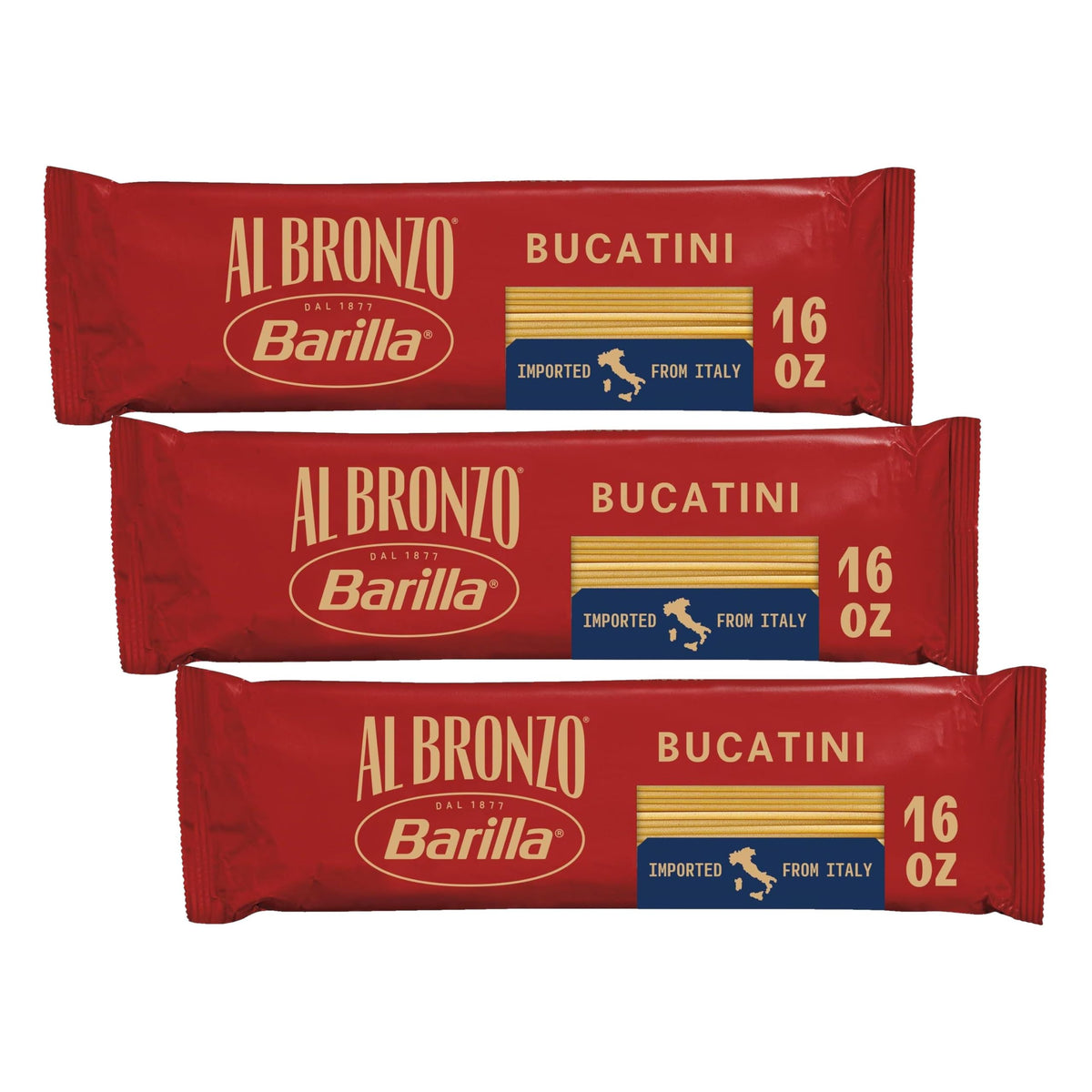 Barilla 16 Ounce (Pack of 3) / Barilla Al Bronzo, Bucatini, 16 oz / 3 Pasta