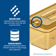 Carlisle FoodService Products Third Size 1 pack / Amber / Handled Notched Lid Storage & Transport