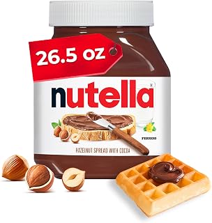 Nutella Hazelnut Spread with Cocoa, Creamy Hazelnut Spread, Breakfast Favorite, 26.5 oz Jar