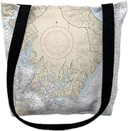 Betsy Drake TY12264SIM 16 x 16 in. Slomons Island Maryland Nautical Map Tote Bag - Medium