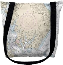 Betsy Drake TY12264SIM 16 x 16 in. Slomons Island Maryland Nautical Map Tote Bag - Medium