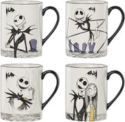 Lenox Nightmare Before Christmas Porcelain Halloween Mug Set for 4 | dishwasher safe, microwave safe | gift for nightmare before christmas fans | 4.5 inch, 16oz, coffee mug