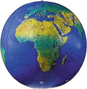 Replogle Globes Inflatable Topographical Globe, Dark Blue Ocean, 16-Inch Diameter