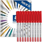 STAEDTLER 430M Stick Ballpoint Medium Pens Pack of 20 Red | Writing Pen, Smooth, Medium Nib, for Notes, Drawing, Studying