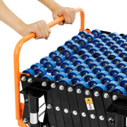 24" W Portable Flexible & Expandable Conveyor by Global Industrial – 32"L x 24"W x 10"H, Alloy Steel, Blue, Model 168111