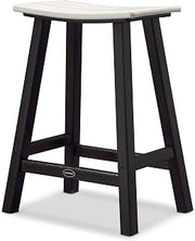 Polywood Bar Stool Counter Stool, Black/White