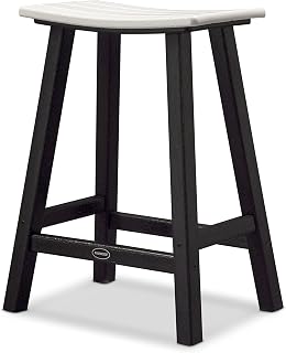 Polywood Bar Stool Counter Stool, Black/White
