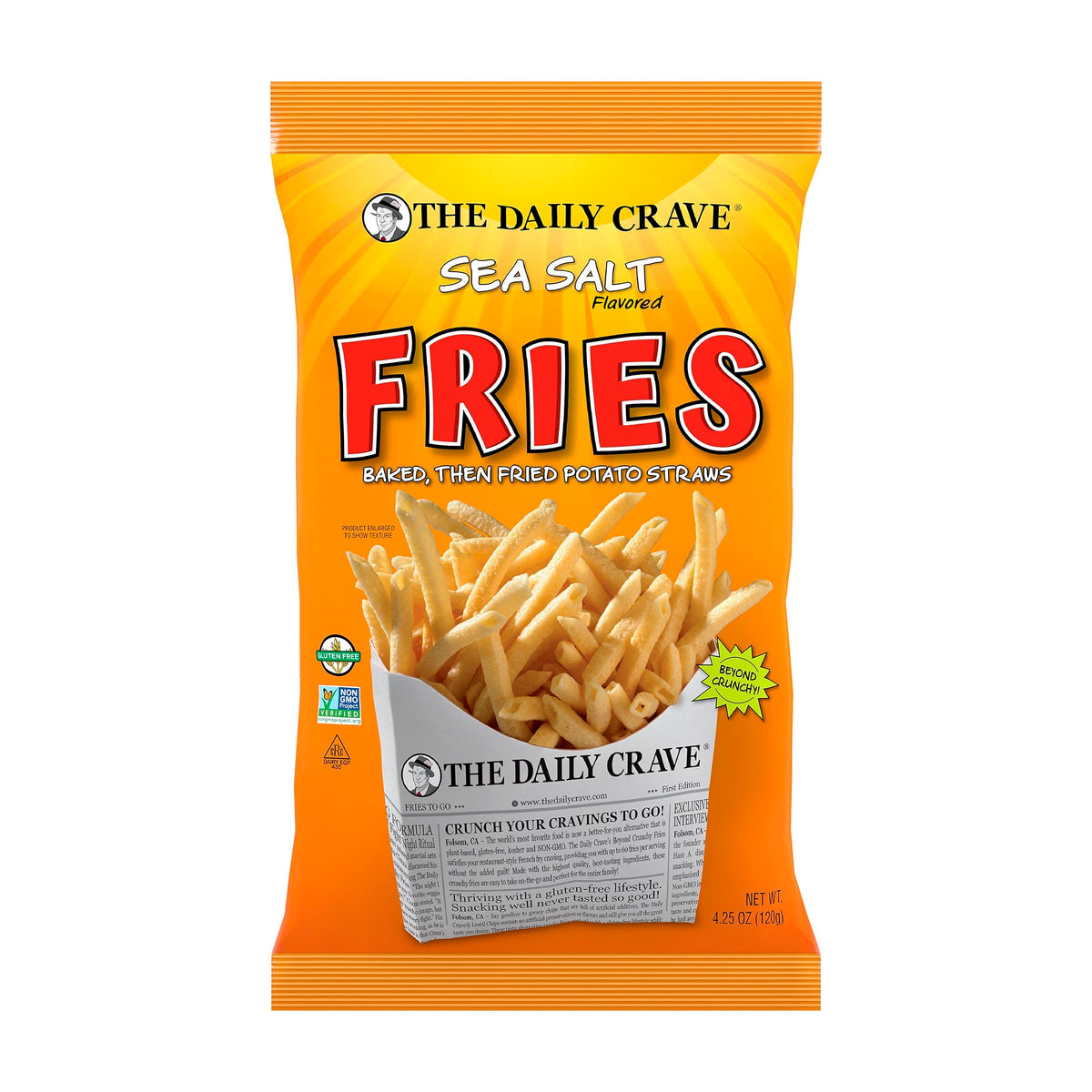 The Daily Crave Sea Salt Fries / 4.25 Ounce (Pack of 8) / 8 Seaweed Snacks