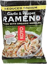 Koyo Reduced Sodium Garlic and Pepper Ramen Made with Organic Noodles 2.1, pepper,garlic, 25.2 Ounce, (Pack of 12)
